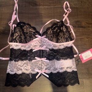 Edikted Sheer Lace Open Back Top